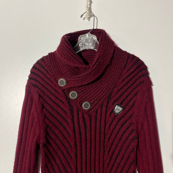 LCR Menswear Collection Cowl Neck Red Knit Pullover Sweater Women’s Size Large - Picture 2 of 7